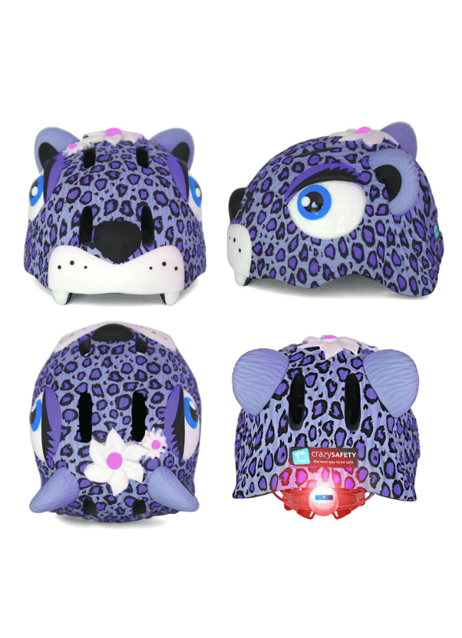 Casco Crazy Safety – Leopardo Lila