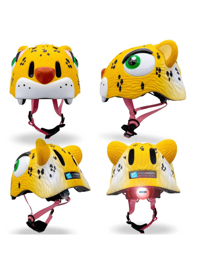 Casco Crazy Safety – Leopardo Amarillo