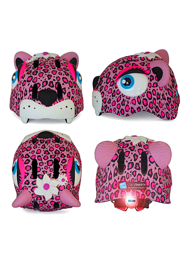 Casco Crazy Safety – Leopardo Rosa