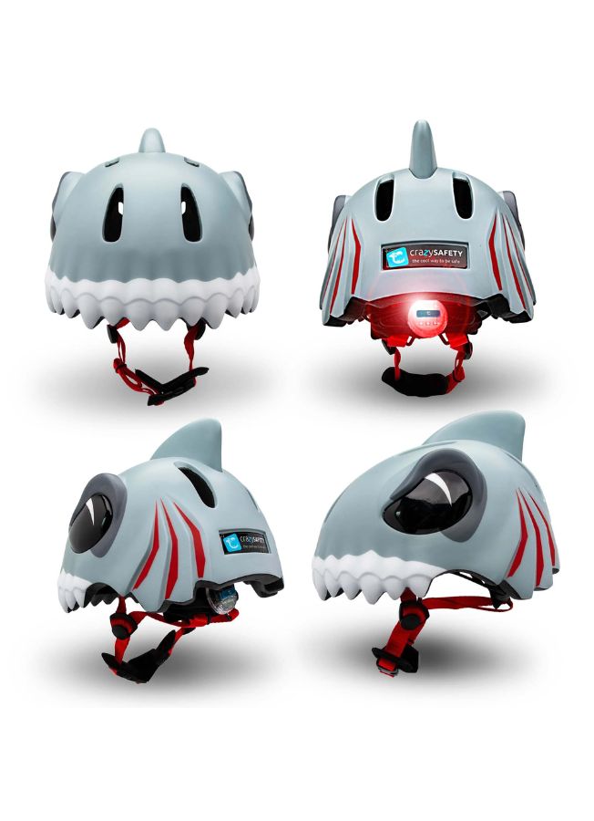 Casco Crazy Safety – Tiburon Gris