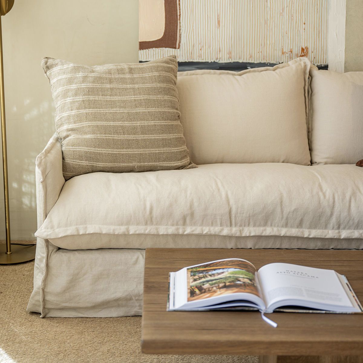 Sillón Elsa 220 lino tiza
