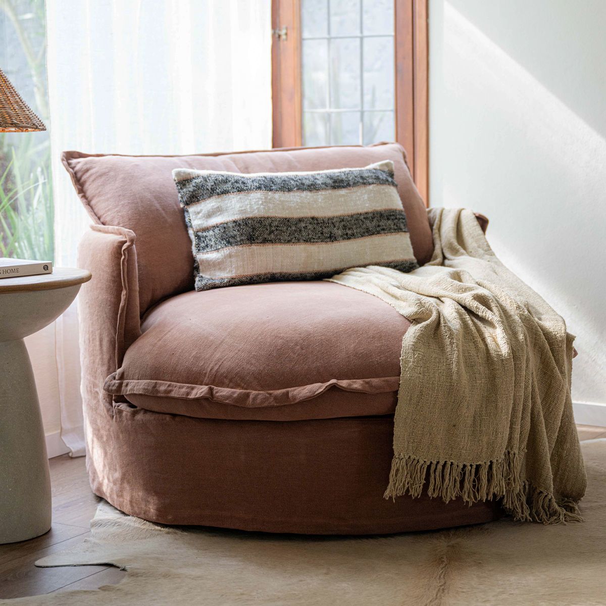 Sillón Greta lino tierra