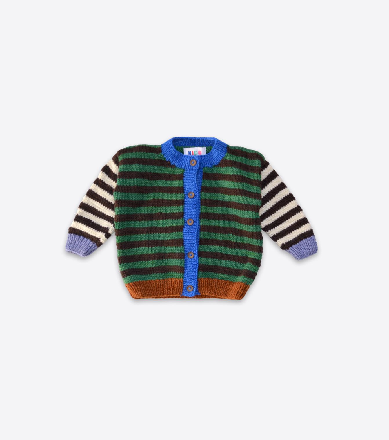 Green stripe cardigan